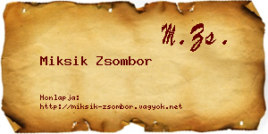 Miksik Zsombor névjegykártya